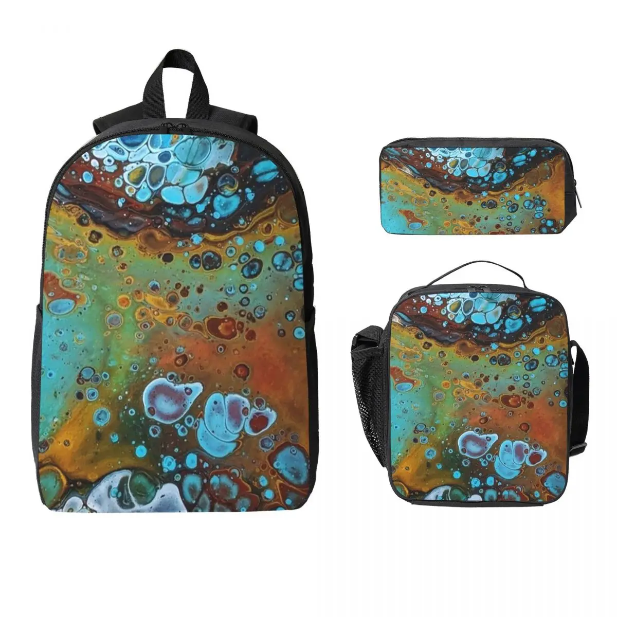 

Novus Terra Backpack Student Boys Girls BookBag School Bag Laptop Shoulder Bags 3ps Insulated Lunch Bag Pencil Case