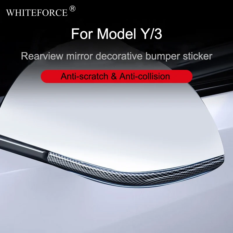 

For Tesla Model 3/Y 2017-2025 Rearview Mirror Bumper ABS Strip Anti-scratch Sticker Model Y Juniper Rearview Mirror Bumper Strip