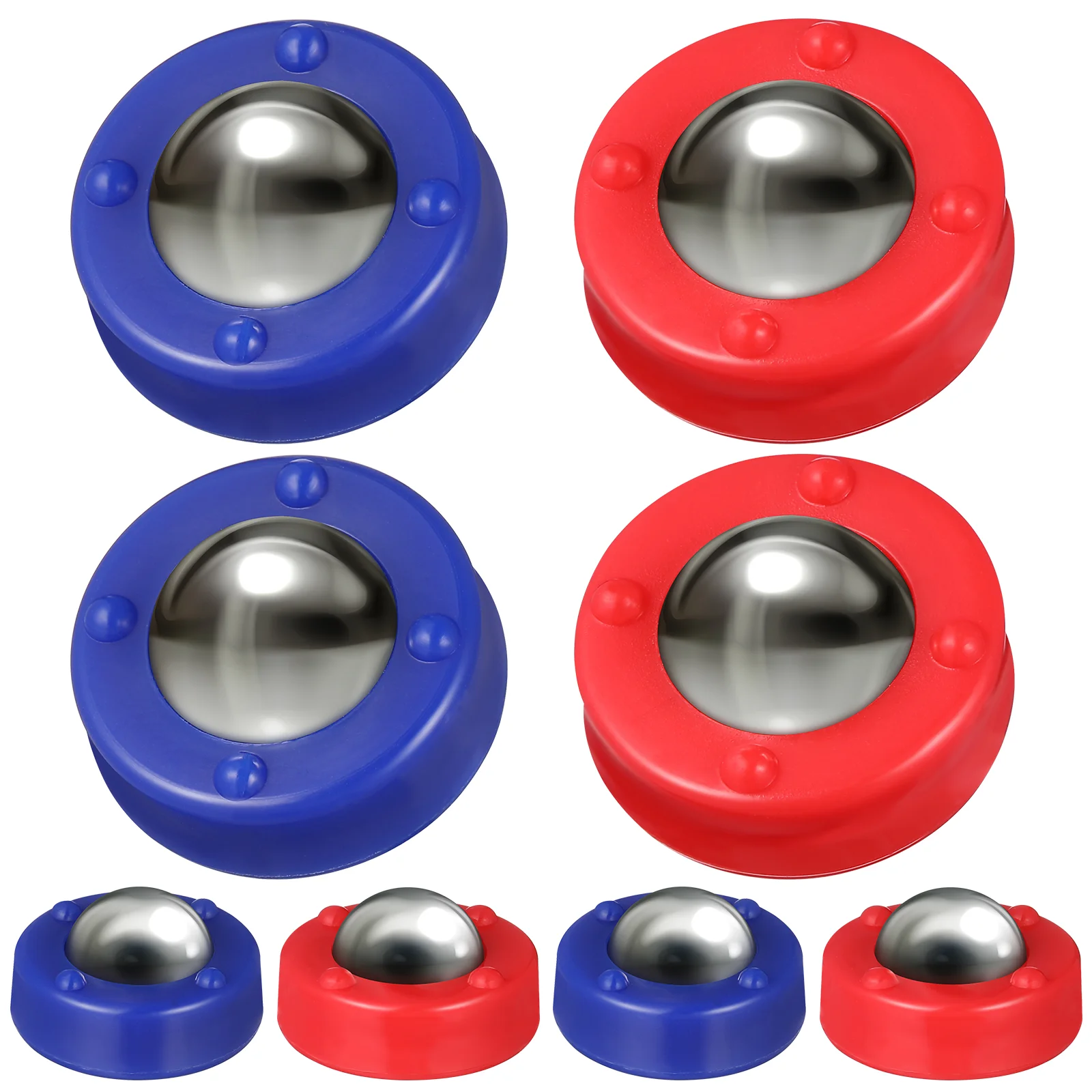 

16 Pcs Tabletop Shuffleboard Rolling Pucks Equipment Soccer Game Accessories Free Sliding Bead Beads Steel Rollers