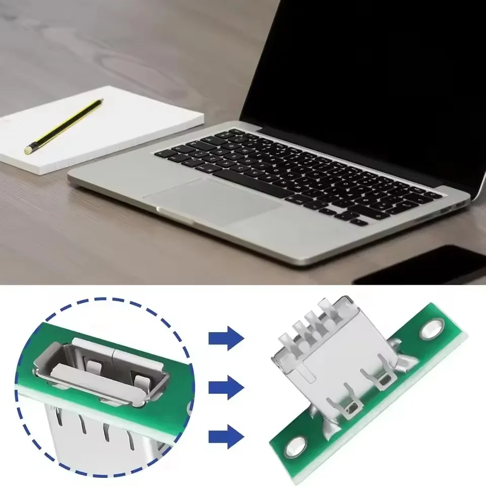 1/10 Stück USB-Ladeanschluss zur Panelmontage mit festem Platinenanschluss zur Reparatur, USB 2.0 Ladeanschlussbuchse – Detail 5