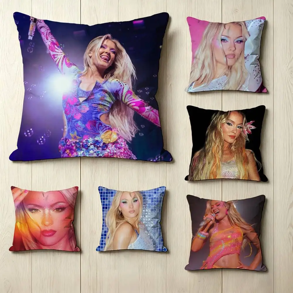 Electropop Singer Z-Zara L-Larsson  Square Double-Sided printed Pillow Case Bedroom Bedside Pillow Sofa Cushion Cover