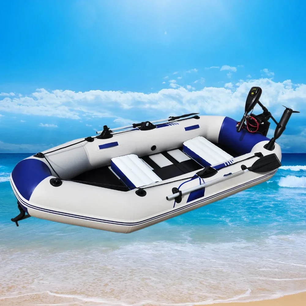 -Solarmarine 3-Personen-Schlauchboot zum Angeln mit Holzboden und Motor
