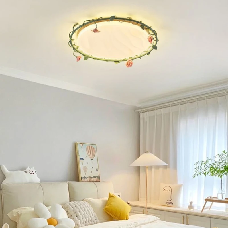 

SANDYHA круглый потолочный светильник с розами, дизайн в сельском стиле, светодиодная лампа, украшение для гостиной, спальни, кабинета, светильники