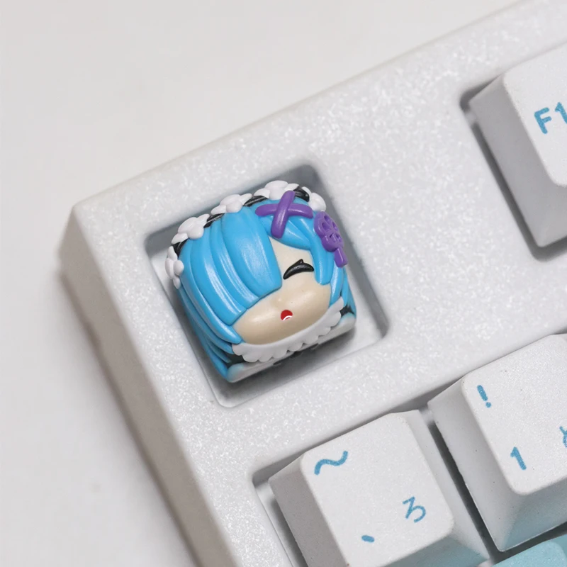 أغطية مفاتيح ريم رام إعادة: الحياة في عالم مختلف من الصفر أنيمي الطرفية لوحة المفاتيح الميكانيكية أغطية المفاتيح الراتنج مفاتيح شخصية لطيف #5