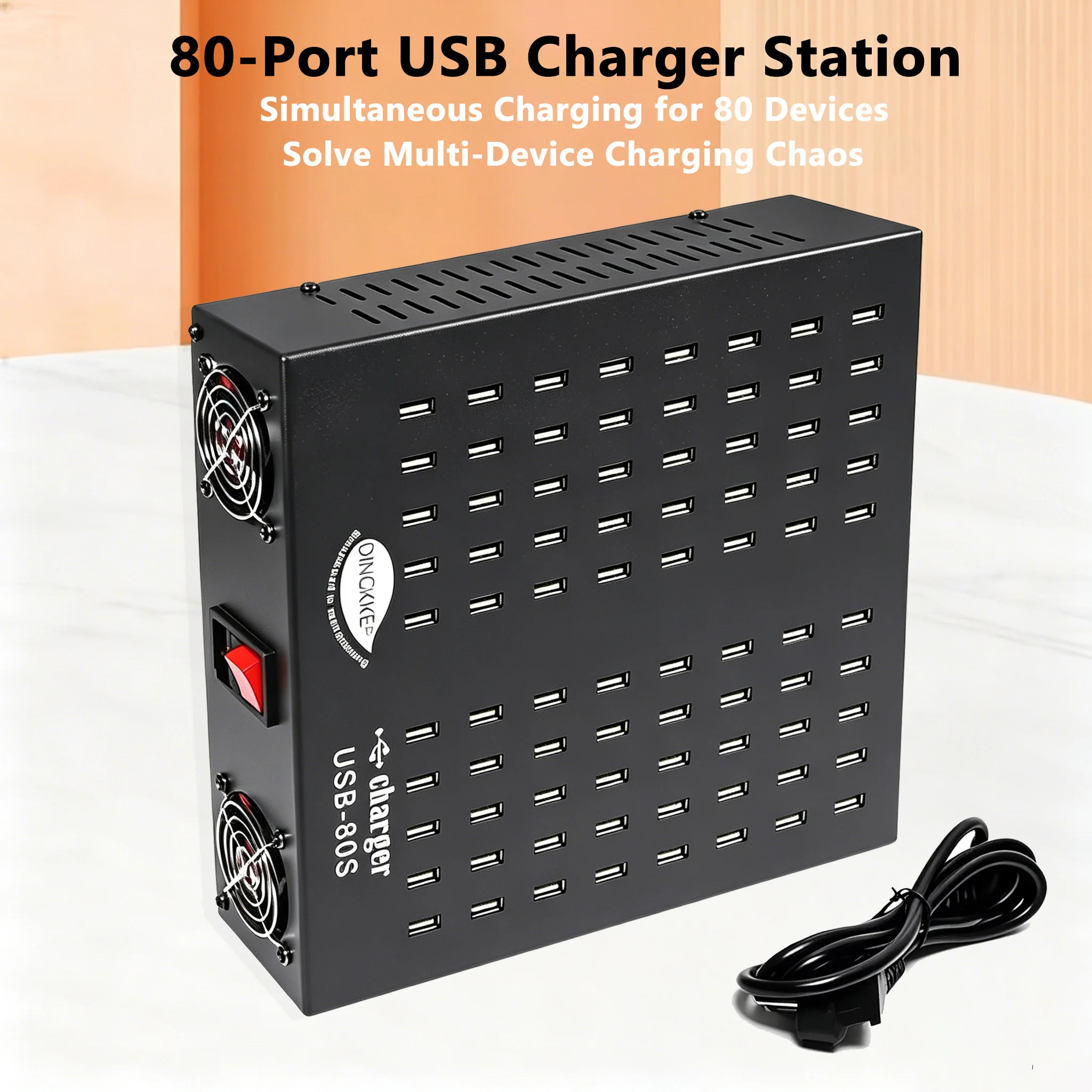 

Professional 80 Ports USB Charging Station 800W Mobile Phone High Power Charge USB Hub Adapter EU/US/UK Plug for Farm Phone Box