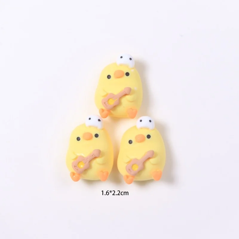 10Pcs/lot Cute Mini Yellow Chick Flatback Resin Cabochon Scrapbooking Crafts Fit Phone Case Decoration DIY Hair Bows Accessories