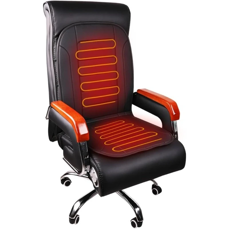 Heated Seat Cushion with Temperature Control and Timer, Back and Seat Heating for Office/Home Use