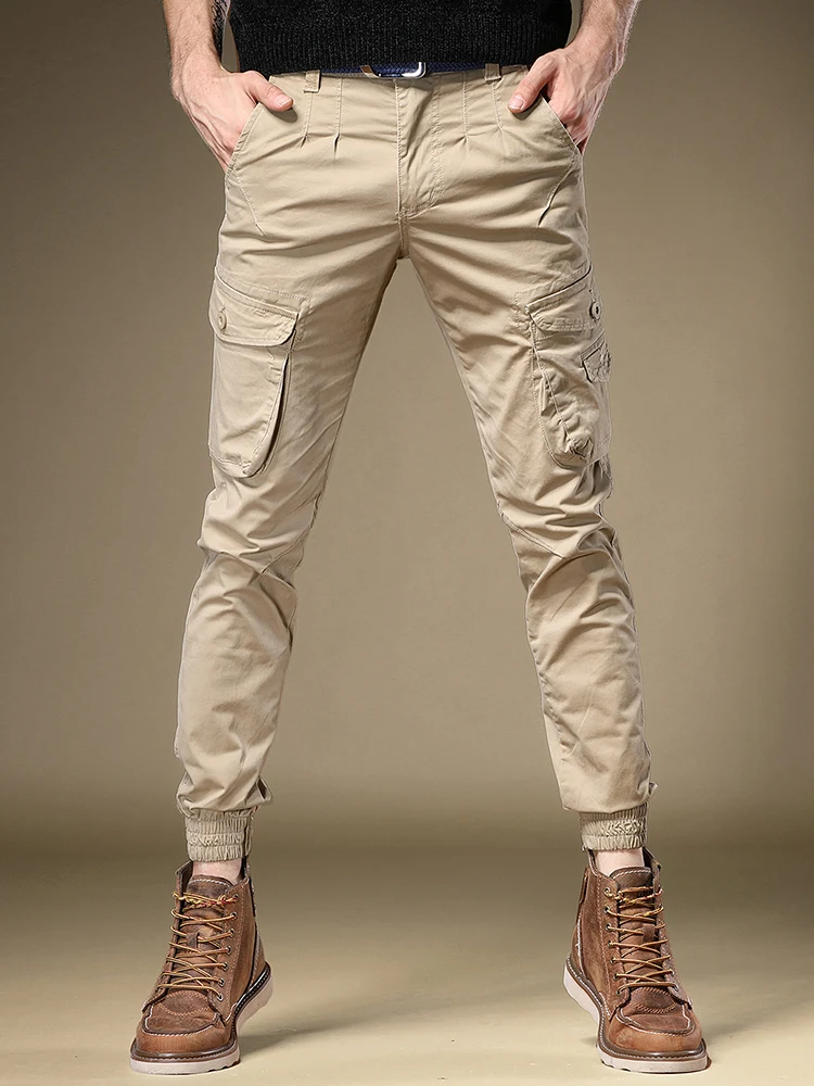 

Jieren American Retro Work Pants Men's Spring Faion Slim Fit Trousers Casual Camouflage Loose Fit Youth Cotton Cargo Pants