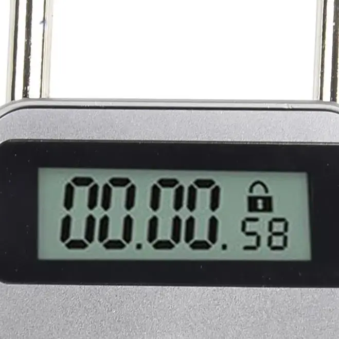 Timing Padlock Metal Timer Lock Electronic Time Home Security LCD Display Multi Function Time Lock 99 Hours Max