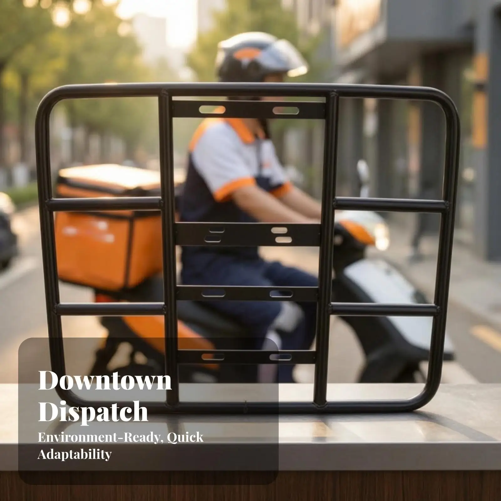 Iron Cargo Delivery Rack Mount for Electric Bicycle Rear Carrier with Elongated Slots Easy Install Professional Delivery Use