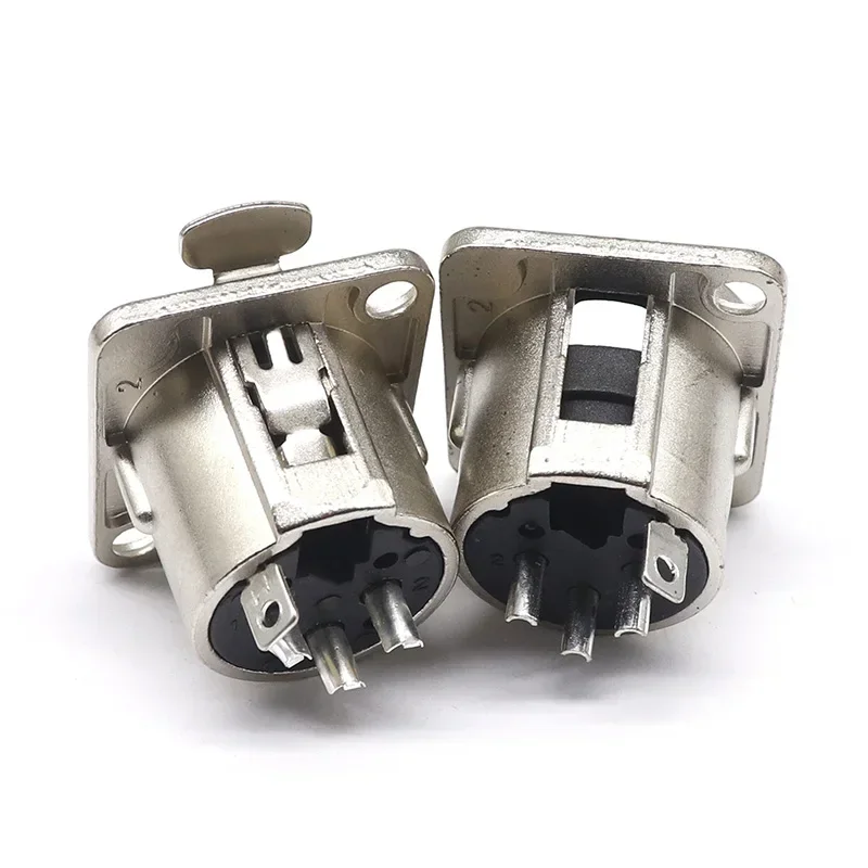 

10 PCS XLR 3pin Male Female Panel Audio Microphone Plug Connector Black silver YS145BG YS146BG Copper Contact XLR Metal Socket