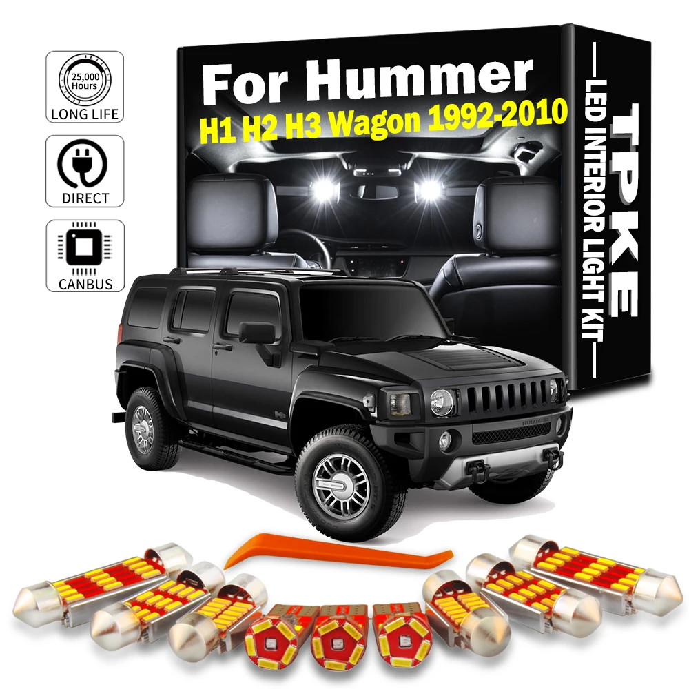 TPKE LED Interior Map Dome Light Kit For Hummer H1 H2 H3 1992 2002 2003 2004 2005 2006 2007 2008 2009 2010 Car Led Lamps Canbus