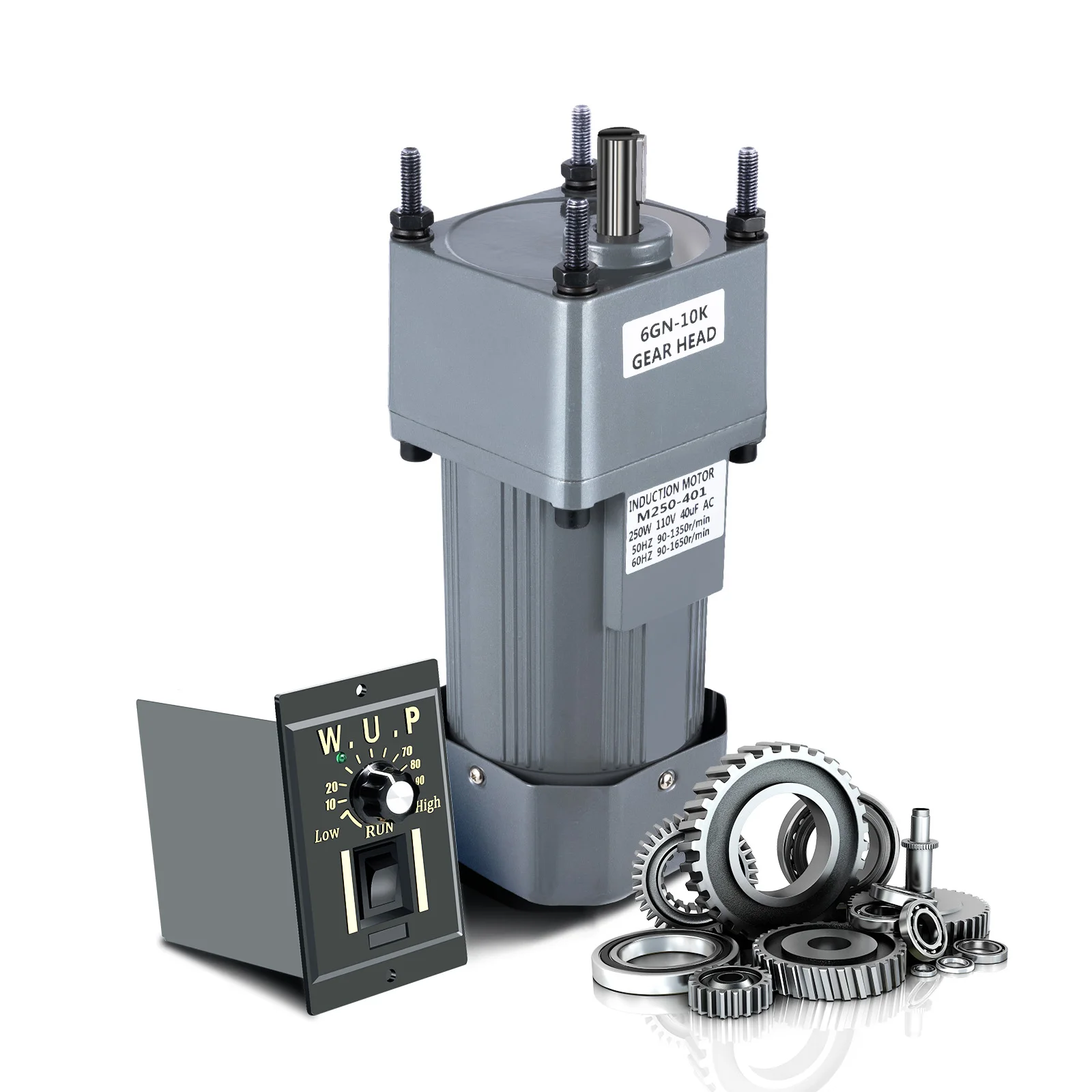 High-Efficiency Variable Speed Motor, 250W Power, Pure Copper Coils, Low Noise, Cooling Fan, Closed Design