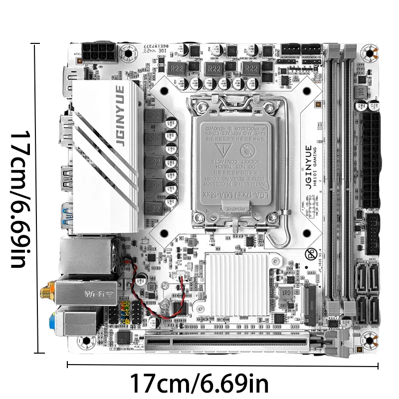 JGINYUE H610I GAMING Motherboard mini itx LGA1700 12100F 12400F 12600F 13400F 13600F DDR4 64GB Dual Channel XMP RGB V1.4