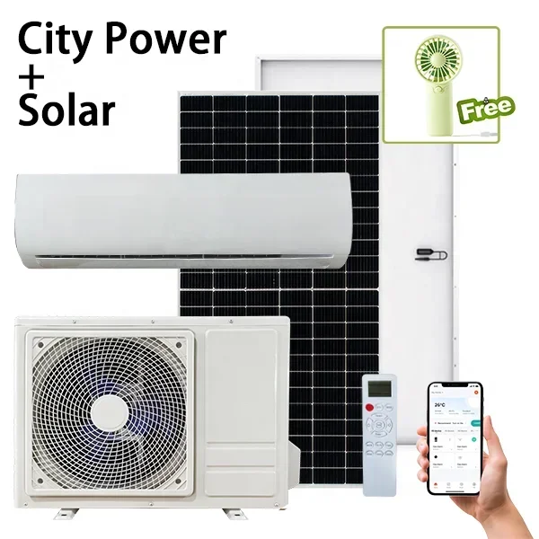 

Solar Air Conditioning 12000/18000Btu 1/1.5Ton 1.5/2HP Mini Split Ac System Solar Powered Solar AC DC Hybrid Air Conditioner