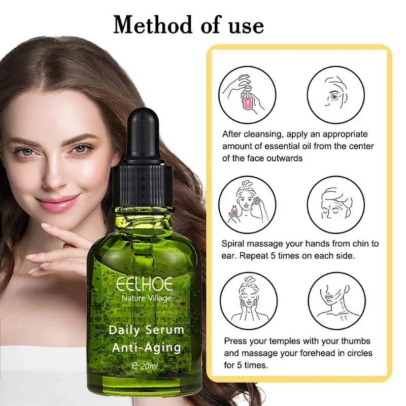 Serum penghilang keriput wajah, perawatan kulit penghilang keriput instan, Serum pengangkat pengencang wajah, memudarkan garis halus, esensi Anti Penuaan, pemutih, mencerahkan