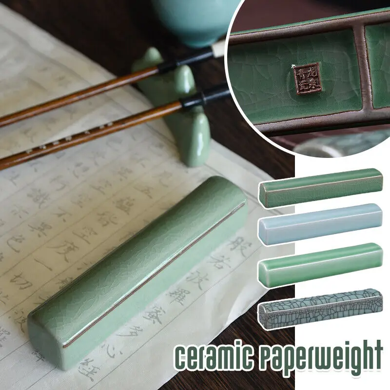 Ceramic Paperweight Brush Rest Calligraphy Painting Tool Celadon Paper Weight Chinese Calligraphy Supplies Paperweight