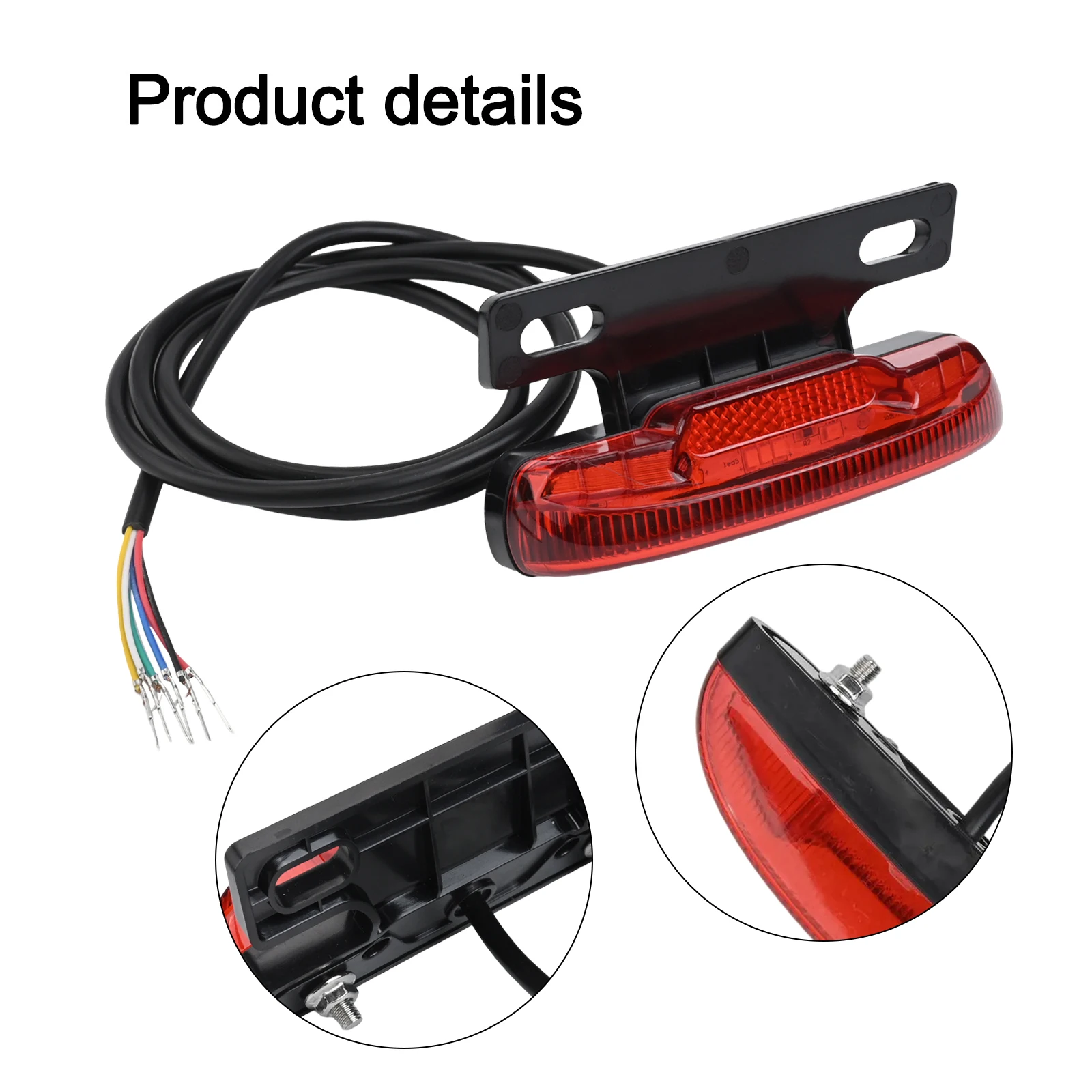 Brake Light 6 Pin Rear Lamp Voltage 36V 48V Waterproof IPX4 ABS Plastic Material Cable Length 100cm Night Taillight