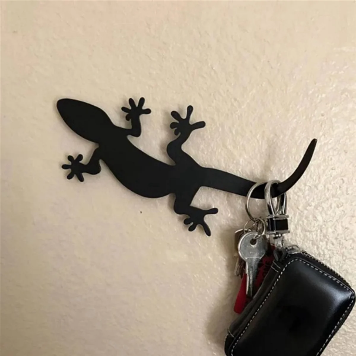 ELBA_Wall Mounted Key Holder Decor Wall Key Rack Leash Hanger Hook Gecko