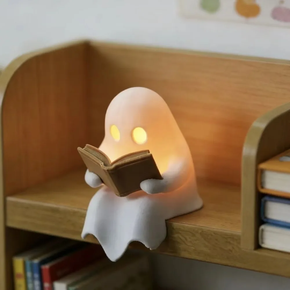 LED Warm Light Halloween Ghost Reading Lamp Low-energy-consumption Plastic Ghost Reading Night Light Energy-efficient