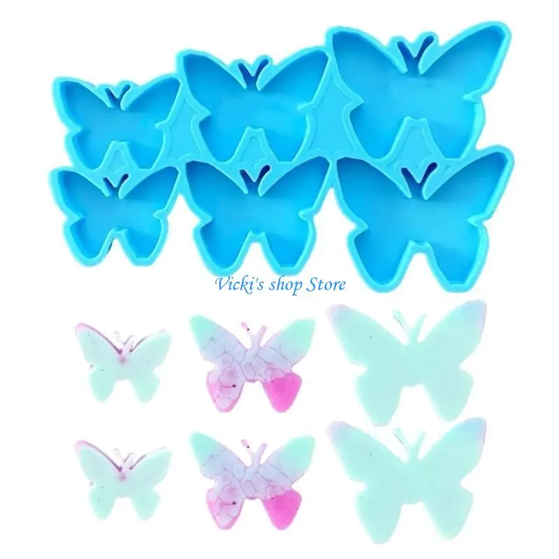 قالب سيليكون على شكل فراشة إبداعية لقلادة المجوهرات DIY صنع قالب سيليكون متعدد الاستخدامات لمشاريع DIY #2