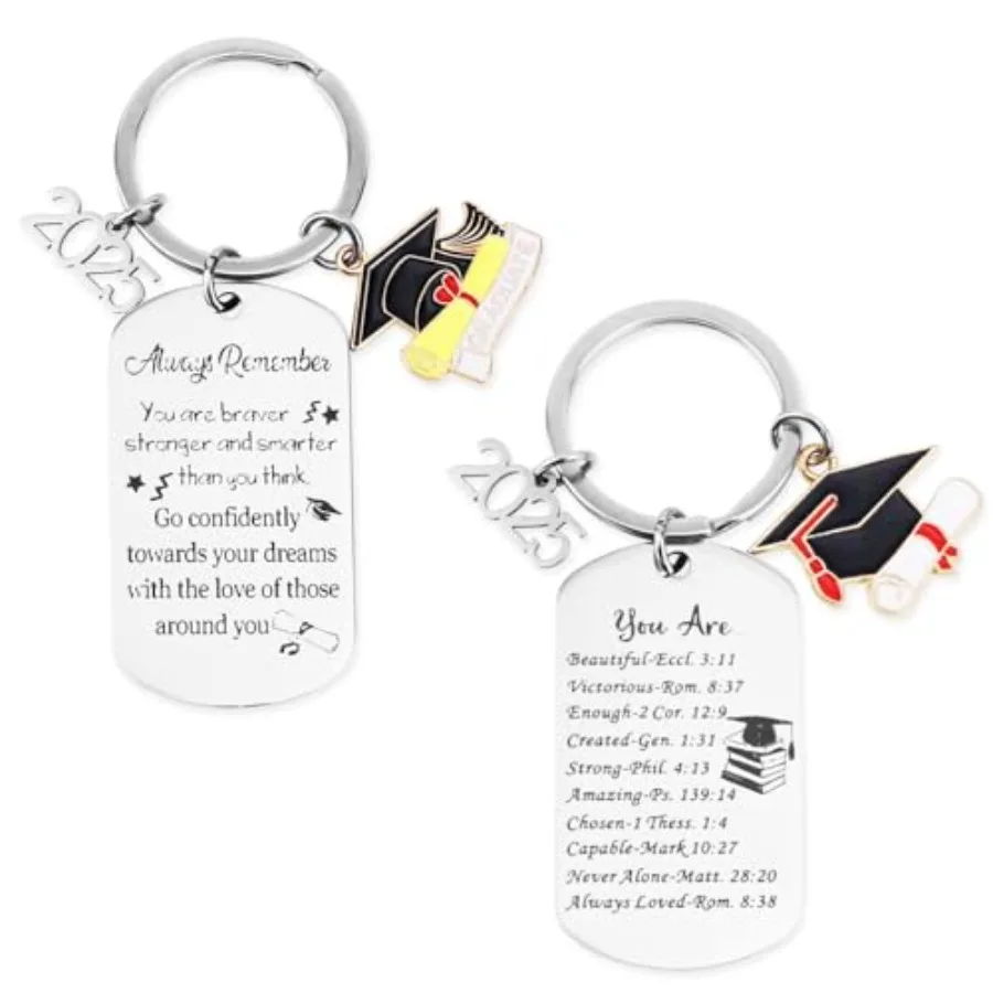 

2pcs 2025 Graduation Keychain Inspirational Class of 2025 Keychain with Gift Box Senior Graduate Gifts for University College M