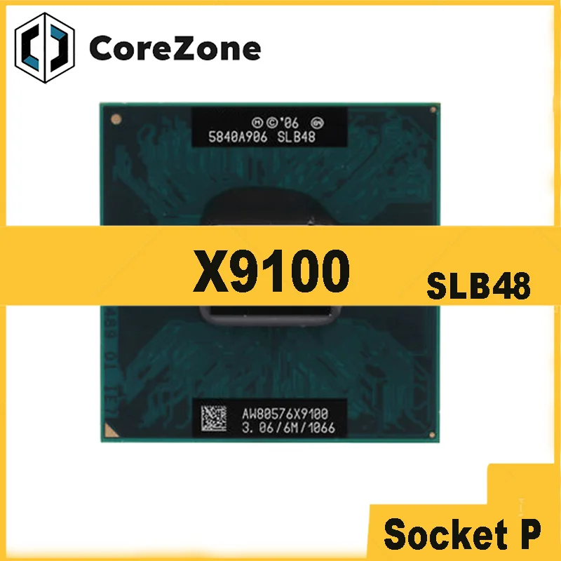 Core X9100 SLB48 SLGE7 3.0 GHz Dual-Core Dual-Thread CPU 6M 44W Socket P