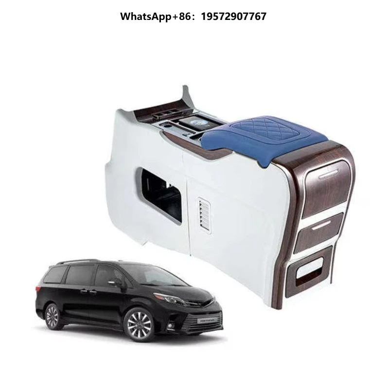 ABS Luxury Car Consoles Armrest with Fridge Wireless Charger Rotatable Retrofit for 2010-2020