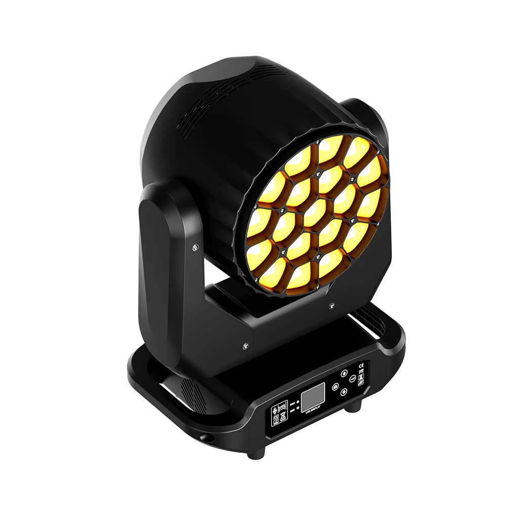 JMS WEBB Fascio LED + Lavaggio Big Bee Eye 19x20W RGBW Luce a testa mobile per concerti di nozze Controller DJ Night Club