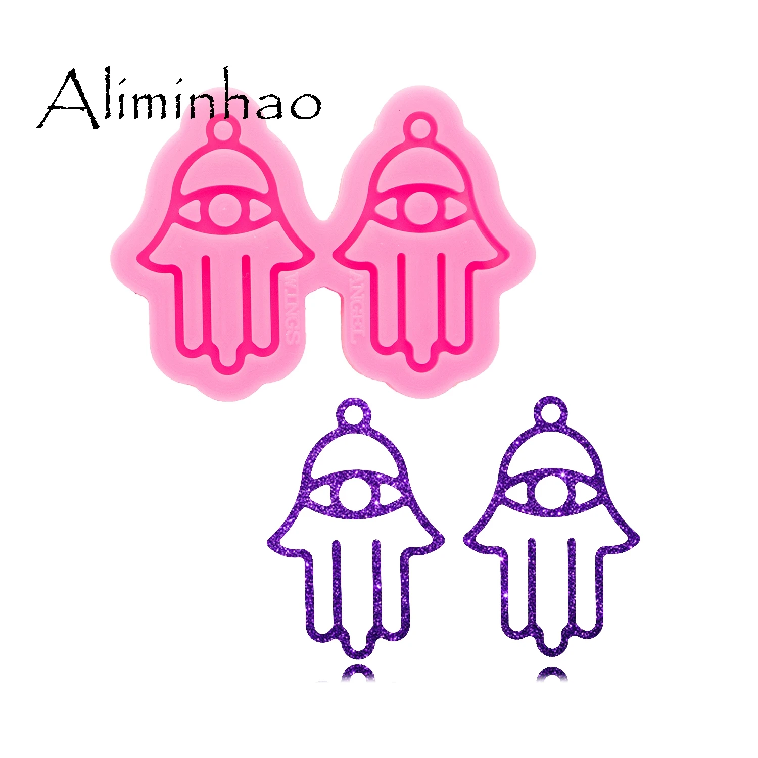 DY0634 Super Glossy Resin Mold Hamsa Hand Earring Epoxy Craft Silicone Molds Polymer Clay Mould  DIY Necklace Jewelry Making