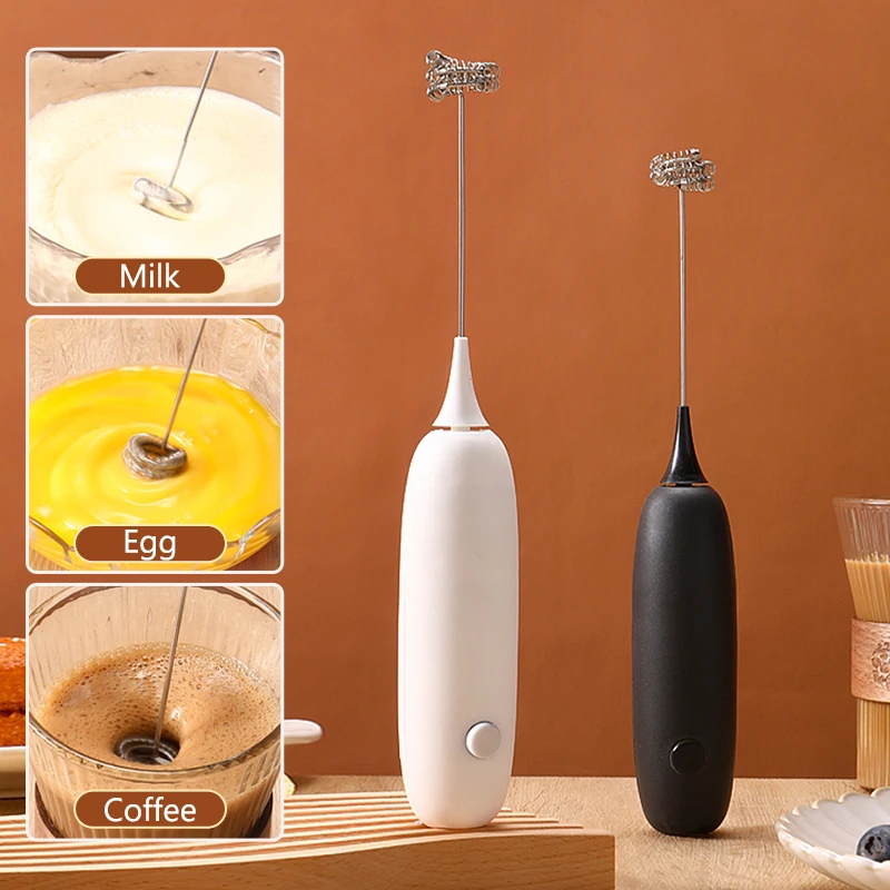 2023 Milk Drink Coffee Whisk Stirrer Mini Milk Frother Mixer Stainless Steel Electric Home Kitchen Egg Beater for Kitchen Tools