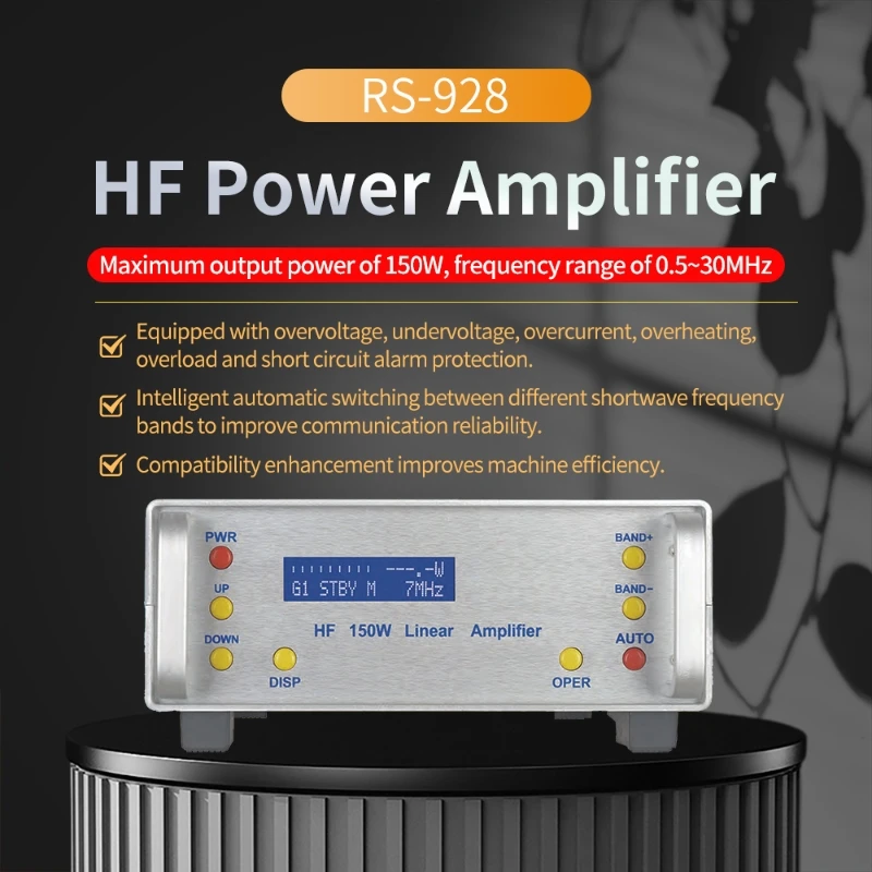 RS-928 HF Power Amplifier 150W 0.5-30MHz Lntelligent Automatic And Synchronous Frequency Band Switching