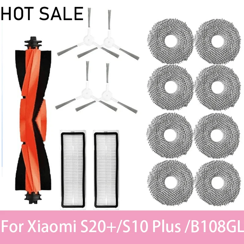 For Xiaomi Robot Vacuum S20+ / S10 Plus /S10+/ B108GL / B105 / B108CN B113CN Parts Accessories Filter Main Side Brush Mop