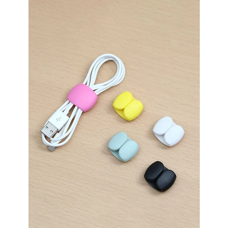 5 packs of random color wire and cable finishing winding device, multi-function earphone charger, cable storage fixing clip
