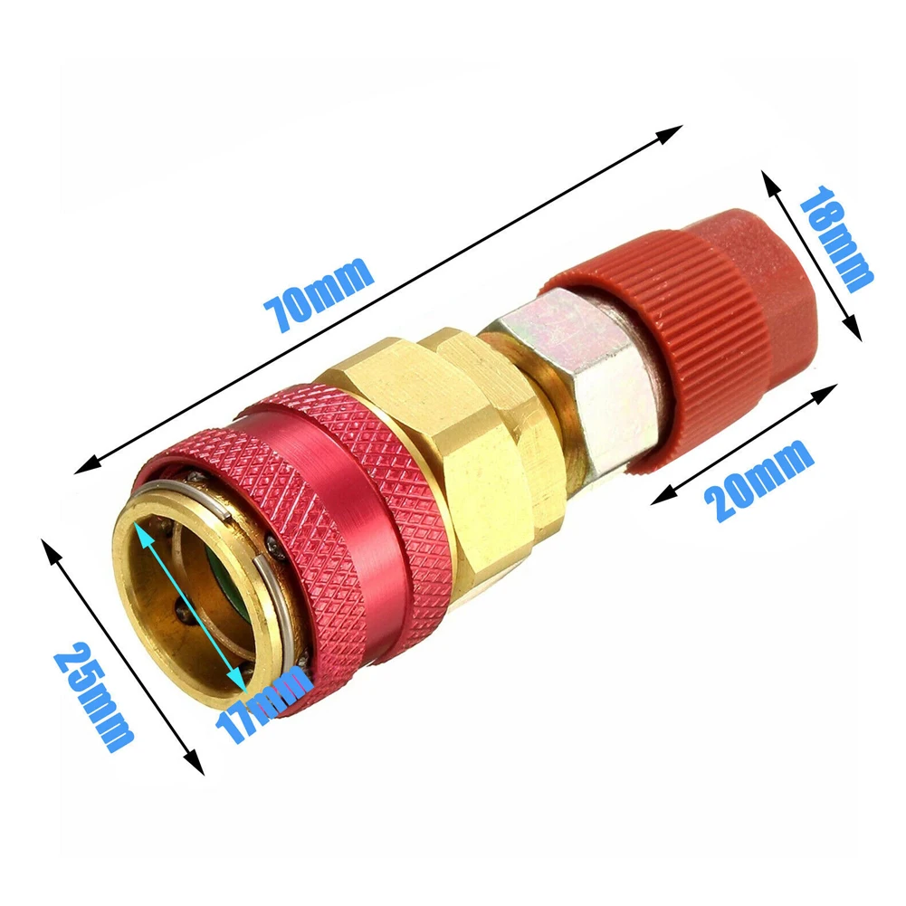 

Car Air Conditioning High Side Extension for R134A Quick Coupler Adapter Brass Fitting for A/C Manifold Gauge Set Use