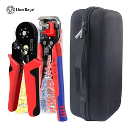 4 In1 Ferrule Crimping Tools Sets HSC8 6-6 6-4 Self-Adjustable Ratchet, Stripping Cutting Pliers Connectors Wire End Kit Tool