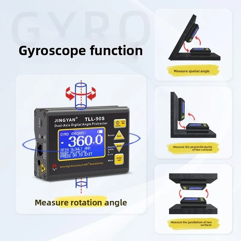 Small electronic angle meter High precision 0.005 dual axis digital display inclinometer