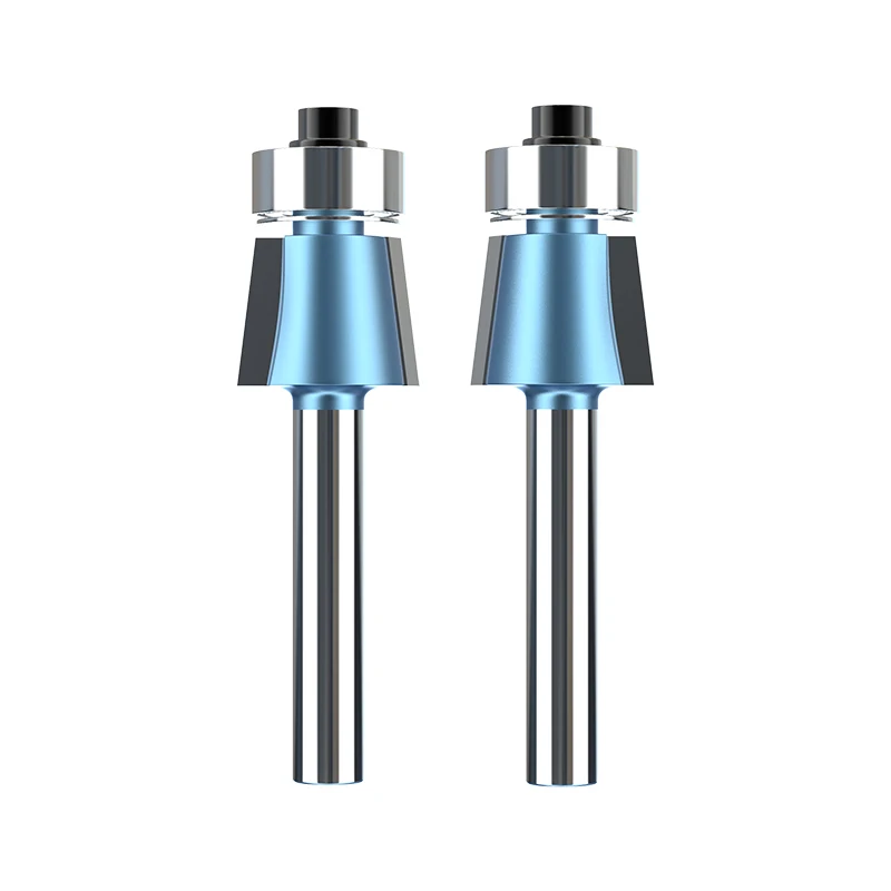 HUHAO Chamfer Router Bit Wood 1/4 Inch Shank Bevel Edge Forming Router Bit with Bearing Tungsten Steel Cutter Woodworking Tool