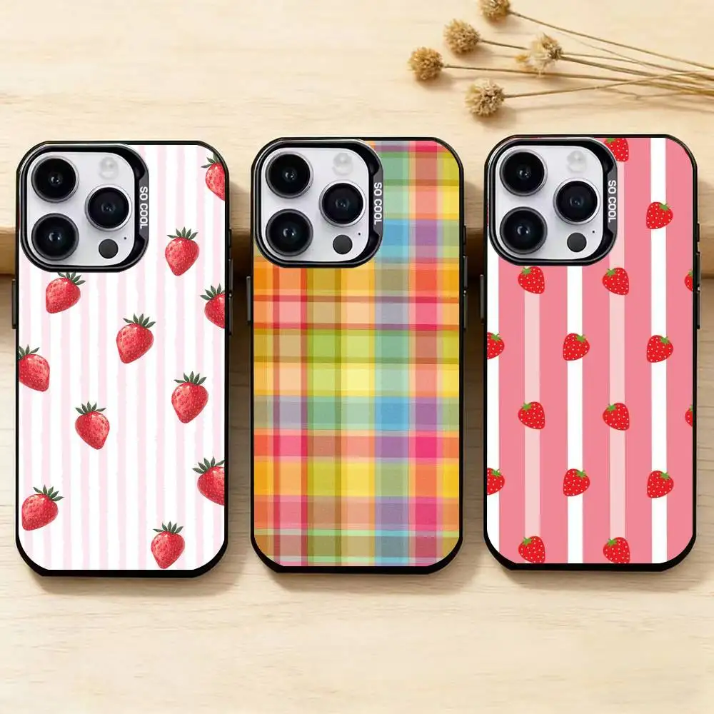 

Coloful Stripes Phone Case for Color Silver Shell For IPhone 17 16 15 14 13 12 11 Pro Max Plus