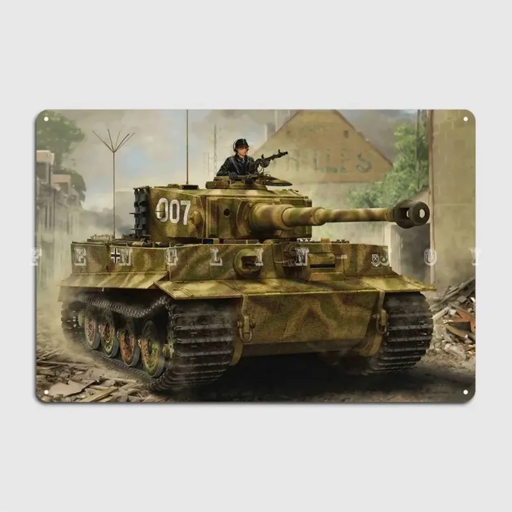 TigerPanzer Vintage TinSign Tiger Panzer WW2 Metallschild – Vintage Blechposterplatten, Wohnzimmer/Club Wanddekoration