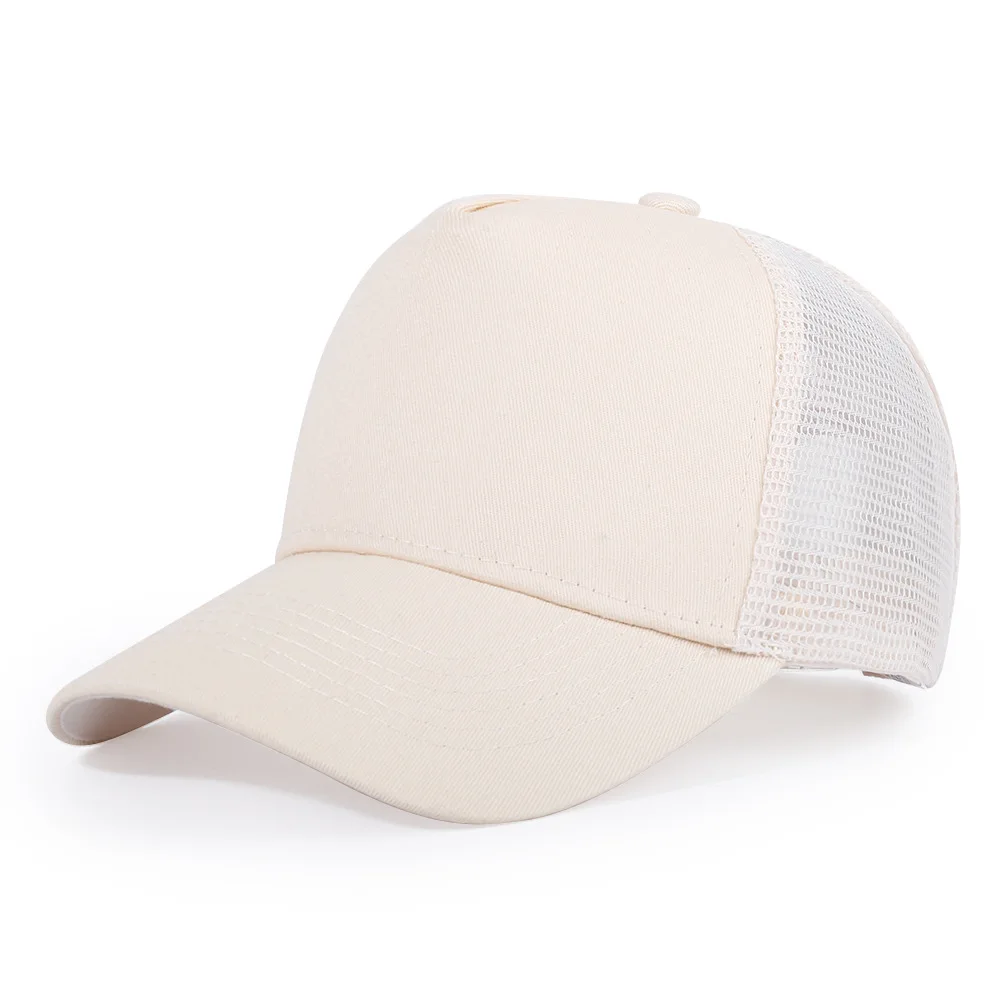 Neue 5-teilige Mesh-Baseballkappe für Erwachsene, Hip-Hop, gebogene Snapback-Hüte, Sommer-Sonnenschutz, Sonnenhut, einfache Trucker-Kappe, Werbung – Detail 12