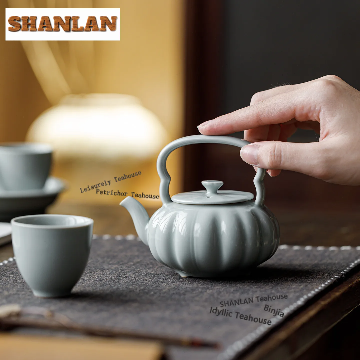 170 مللي أزور رو فرن الخزف رفع مقبض إبريق الشاي اليدوية الشاي المساعد على التحلل وعاء صانع الشاي غلاية مع ثقب الكرة خدمات الشاي الحرفية #3