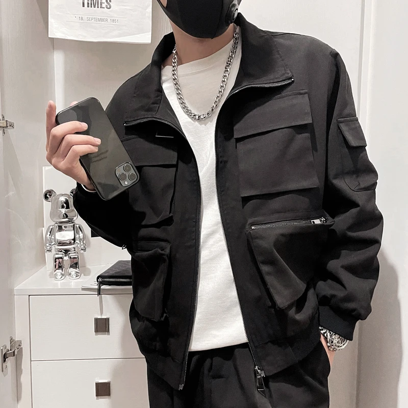 

Japanese Streetwear High Quality Casual Lapel Men Clothing Spring Harajuku Loose Oversized Long Sleeve Jackets Workwear W100
