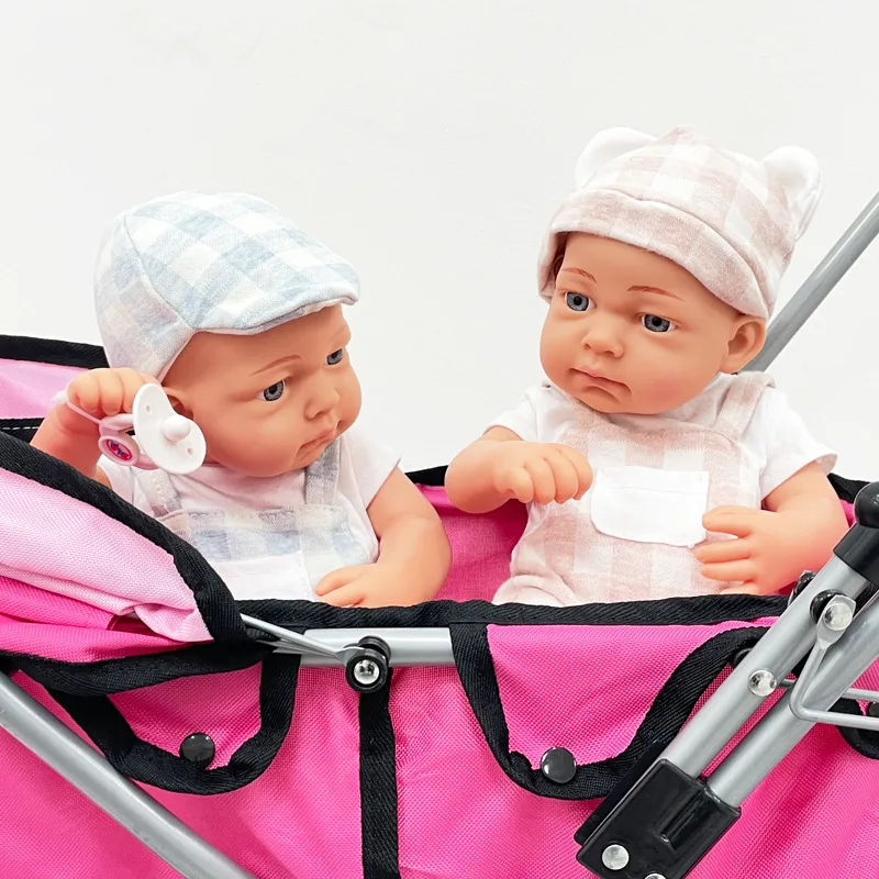 Foldable Doll Pram Stroller Simulation Doll Stroller Play House Doll Accessories Folding Baby Doll Stroller Role Paly Boys Gilrs
