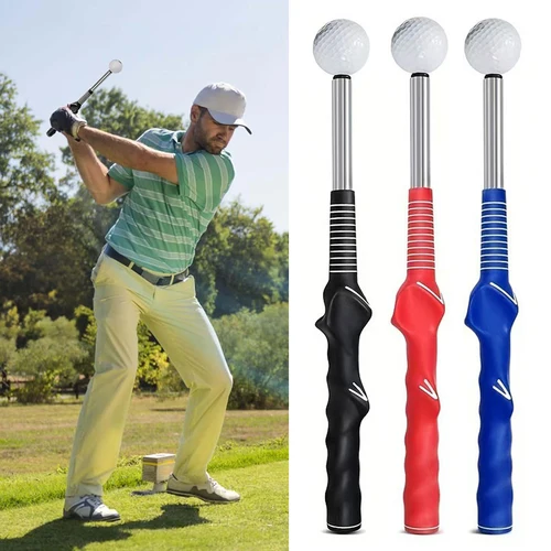 Ayuda de entrenamiento de Swing de Golf retráctil, clic en ritmo, sonido, accesorio de entrenamiento de agarre de Golf para práctica en interiores, accesorios de Golf