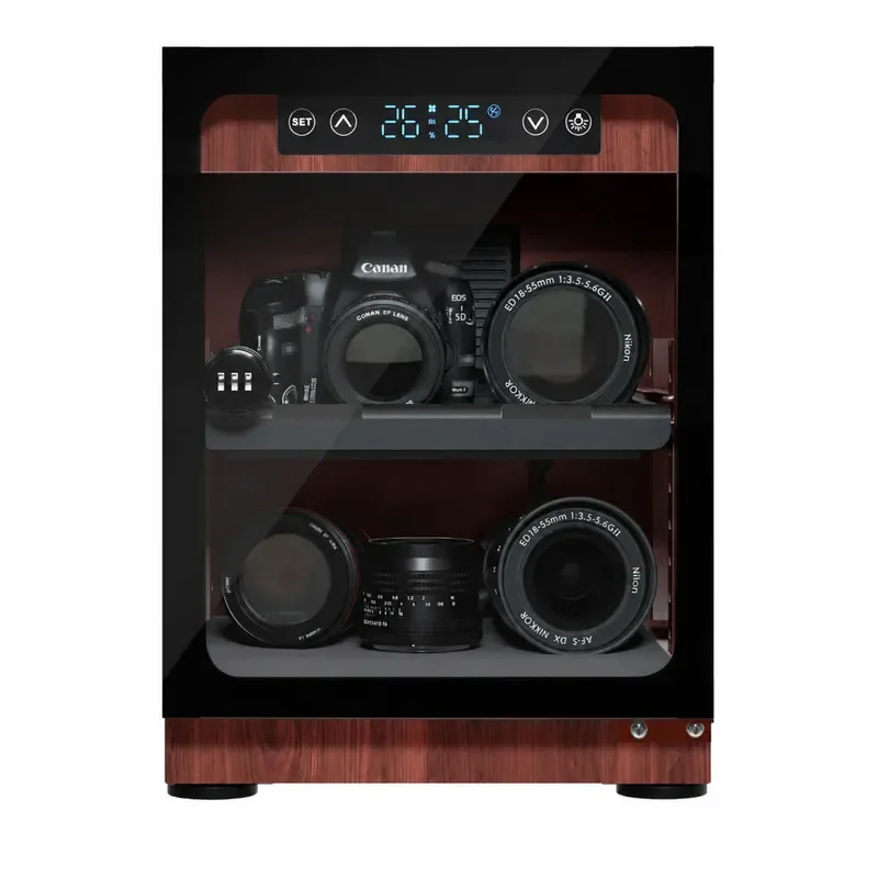 SLR Camera Drying Box Wood Grain Lens Moisture Proof Case Electronic Dehumidifier Cabinet for Photography Equipment Storage
