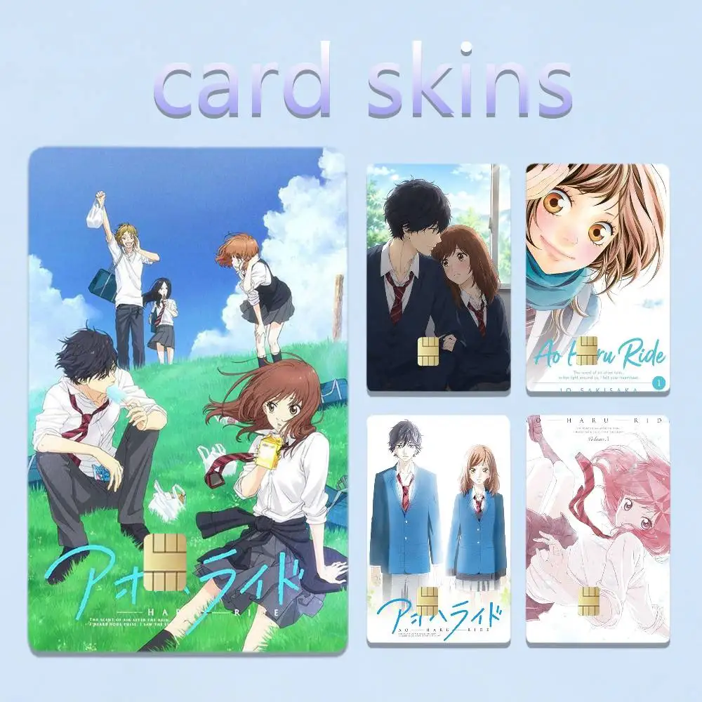 Anime A-Ao Haru Ride 4pcs 1Set Film Skin for Debit Credit Bank Visa Card Decal Cover