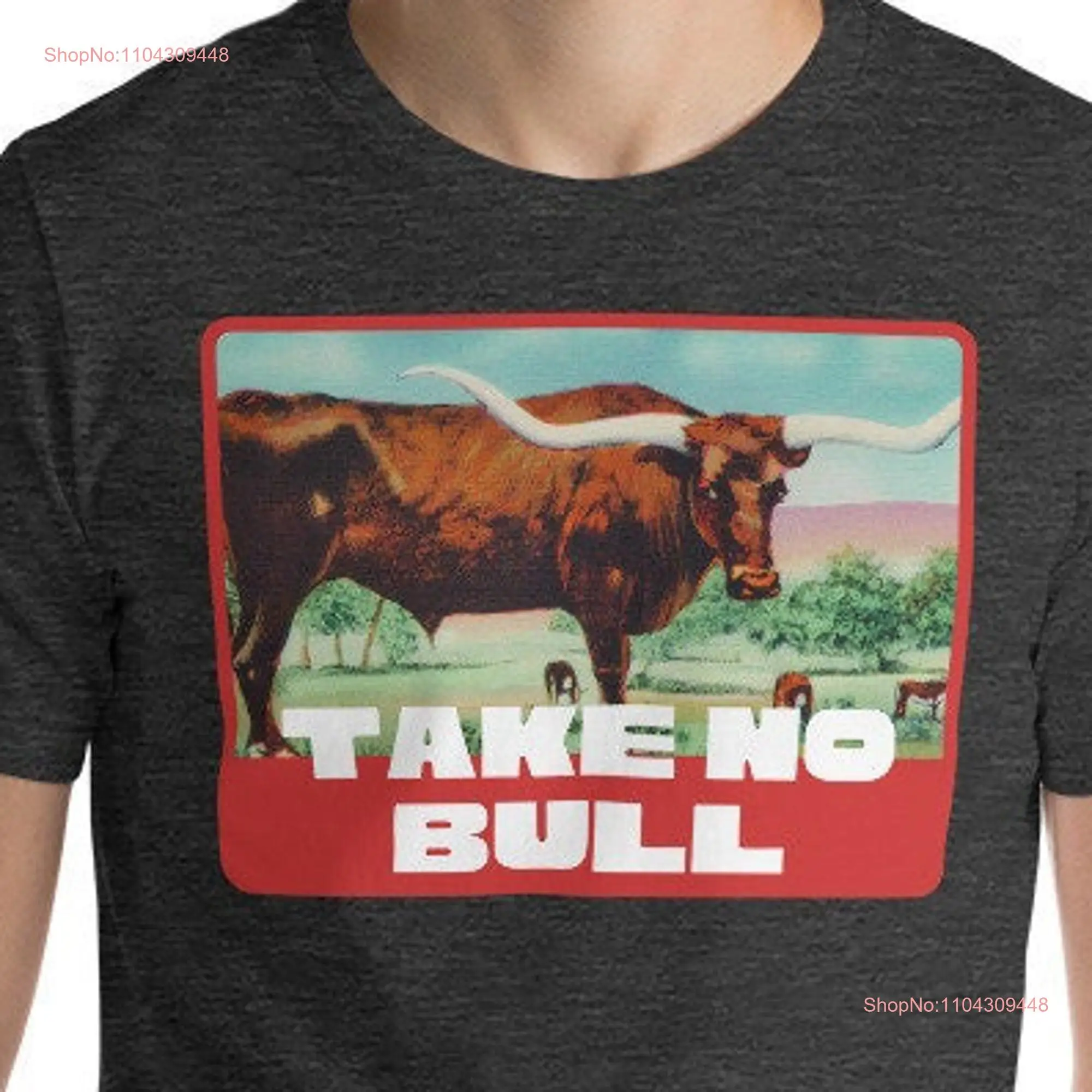 Take No Bull Be Confident Longhorn Vintage Illustration  T Shirt long or short sleeves