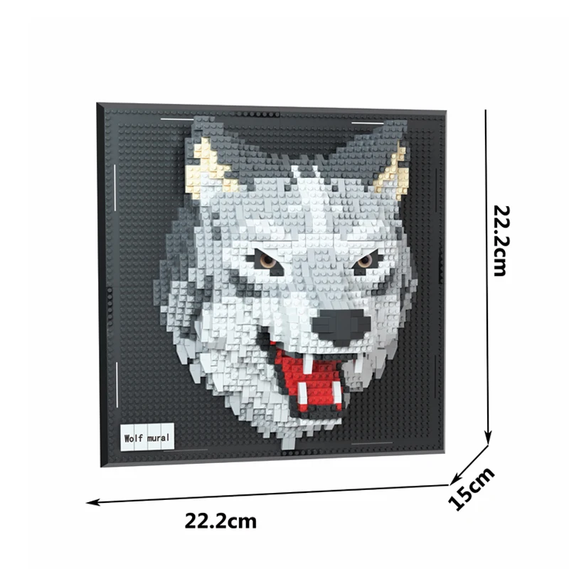 3D bouwstenen haai monster hoofd muurschildering muur blok DIY dier hanger muur decor muur opknoping sculptuur home decor speelgoed cadeau