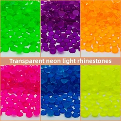 All Size Glass Noctilucent Fluorescence Crystal Neon Non Hot Fix Rhinestones FlatBack Strass Fabric Garment Nail Art Decorations